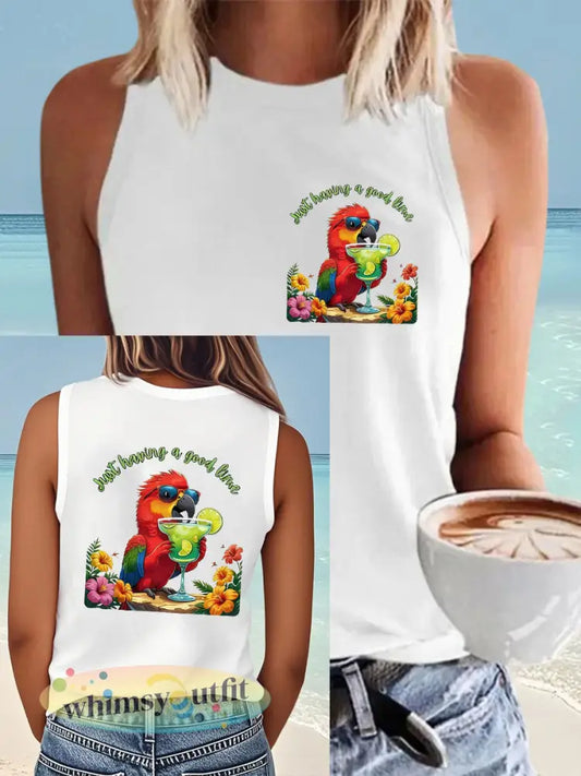 Jimmy Buffet-stijl voor dames met een goede limoenvesten - Wit / S