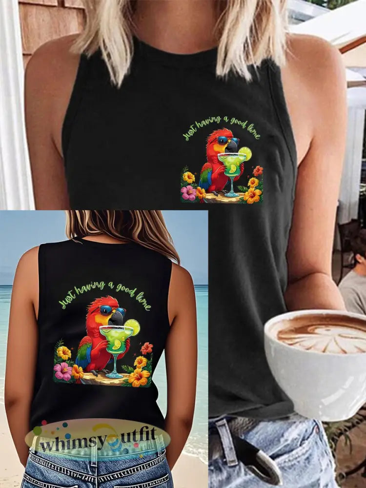 Jimmy Buffet-stijl voor dames met een goede limoenvesten - Zwart / S
