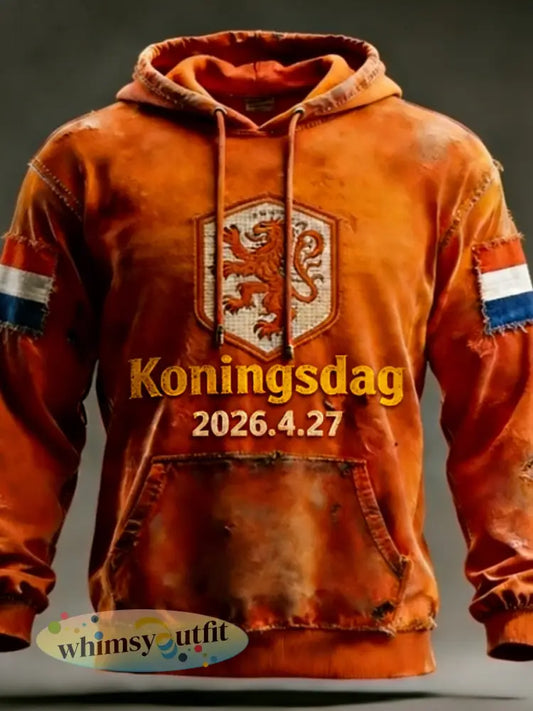 Koningsdag Hoodie voor heren - Sinaasappel / S