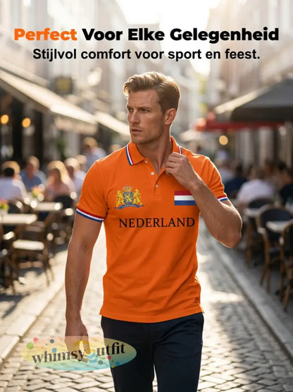 Koningsdag informele top met Nederlandse print voor heren
