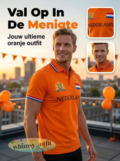 Koningsdag informele top met Nederlandse print voor heren
