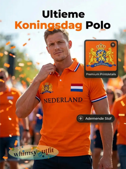 Koningsdag informele top met Nederlandse print voor heren