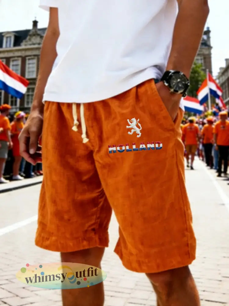 Koningsdag korte broeken voor heren - Sinaasappel / S