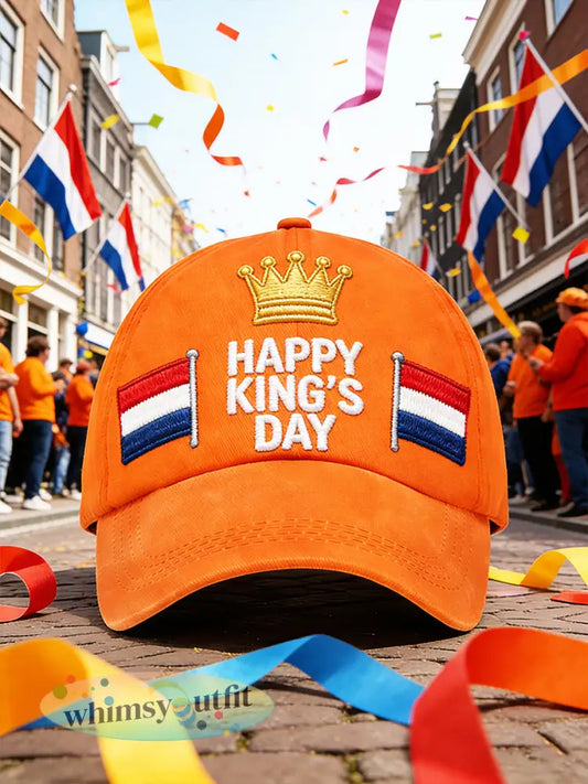 Koningsdag Nederlandse Vlag Gedrukt Casual Cap - Sinaasappel / 58CM