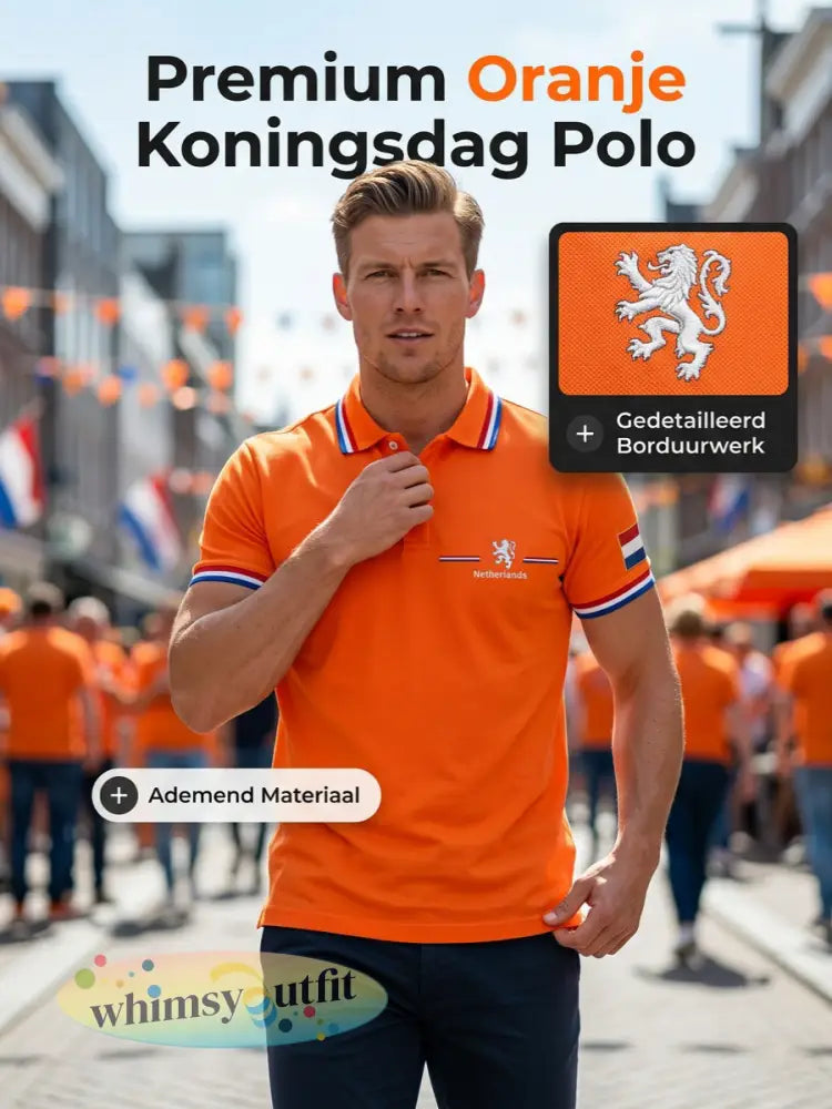 Koningsdag poloshirt voor heren