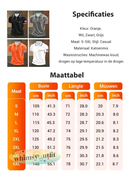 Koningsdag poloshirt voor heren