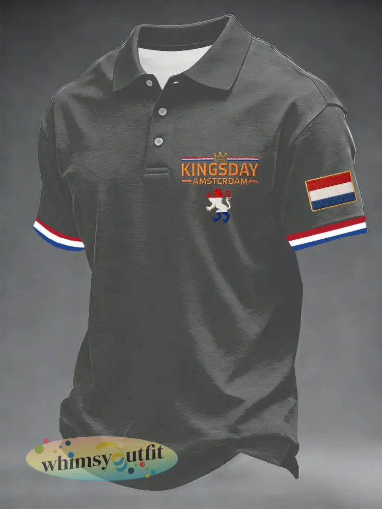 Koningsdag poloshirt voor heren - Grijs / S