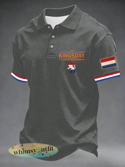 Koningsdag poloshirt voor heren - Grijs / S