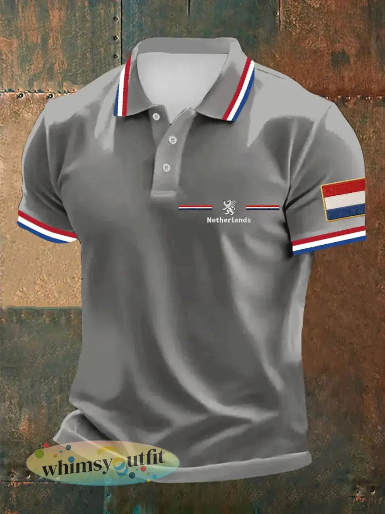 Koningsdag poloshirt voor heren - Grijs / S
