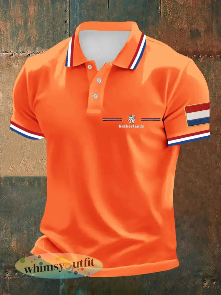 Koningsdag poloshirt voor heren - Oranje / S