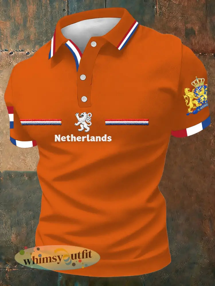Koningsdag poloshirt voor heren - Oranje / S