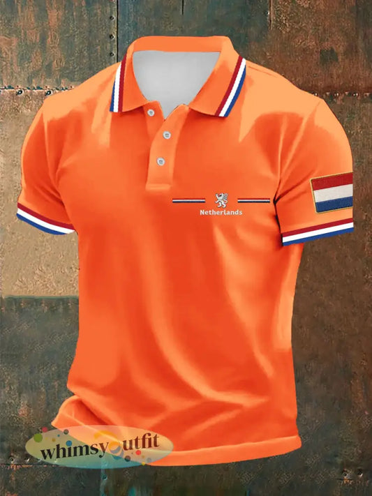 Koningsdag poloshirt voor heren - Oranje / S