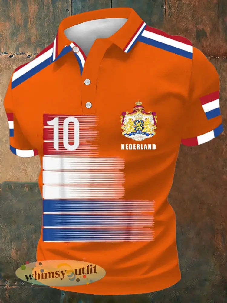 Koningsdag poloshirt voor heren - Sinaasappel / S