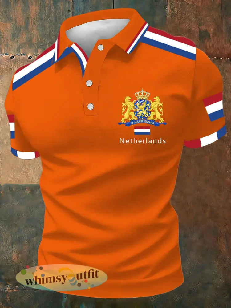 Koningsdag poloshirt voor heren - Sinaasappel / S