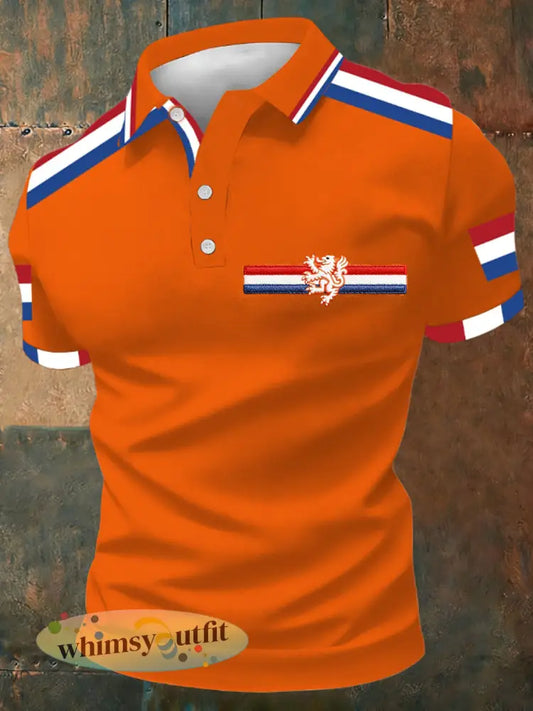 Koningsdag poloshirt voor heren - Sinaasappel / S