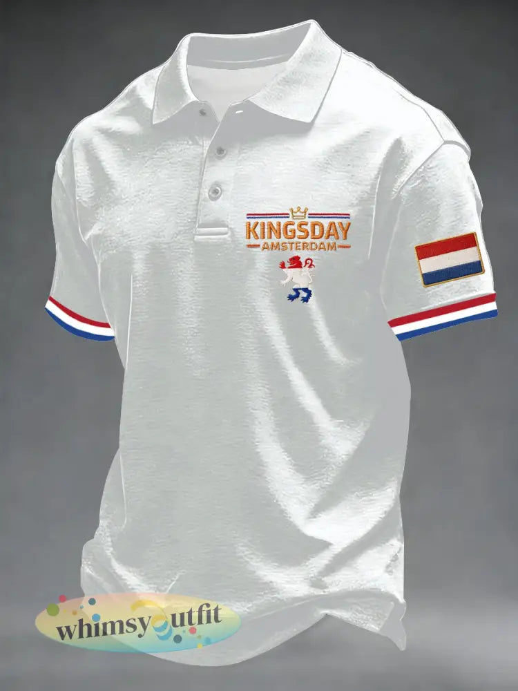 Koningsdag poloshirt voor heren - Wit / S