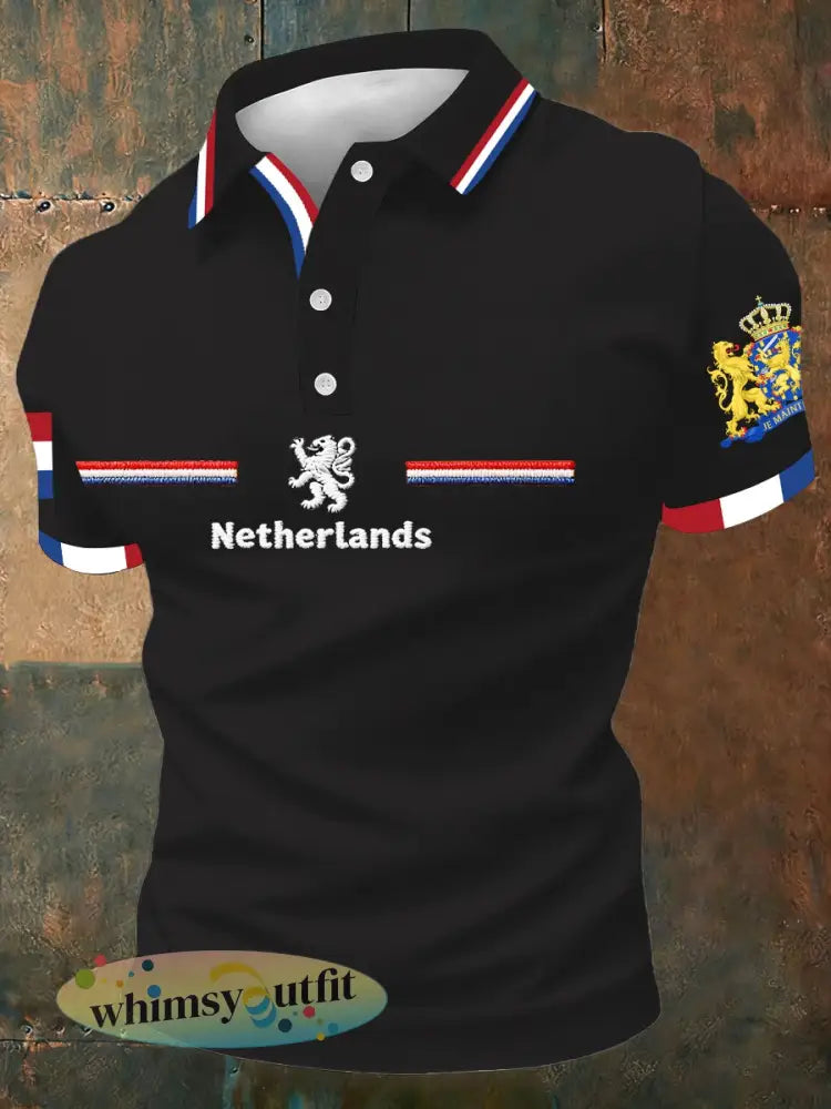 Koningsdag poloshirt voor heren - Zwart / S