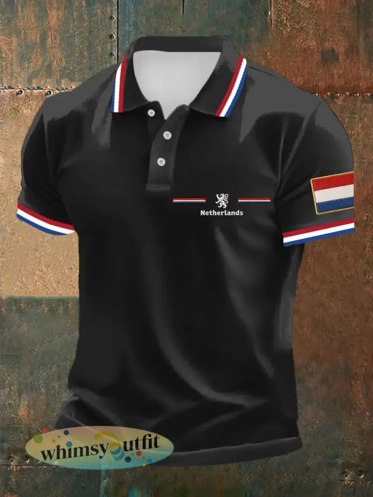 Koningsdag poloshirt voor heren - Zwart / S