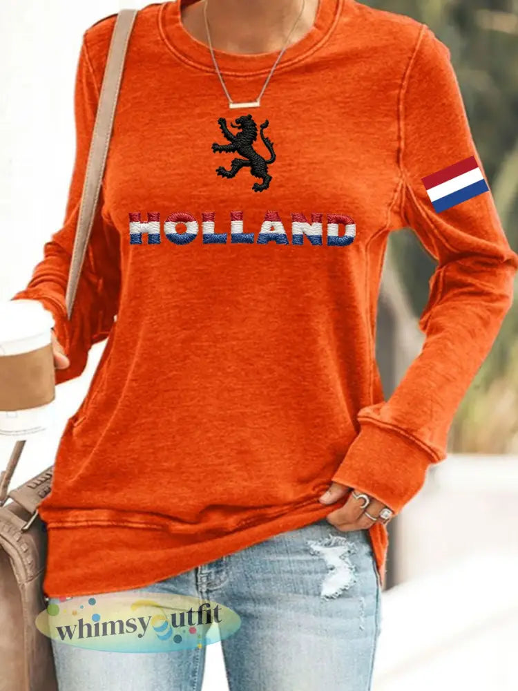 Koningsdag sweatshirt voor dames - Oranje / S