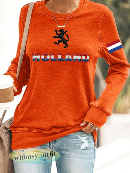 Koningsdag sweatshirt voor dames - Oranje / S