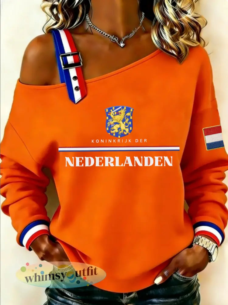 Koningsdag sweatshirt voor dames - Sinaasappel / S
