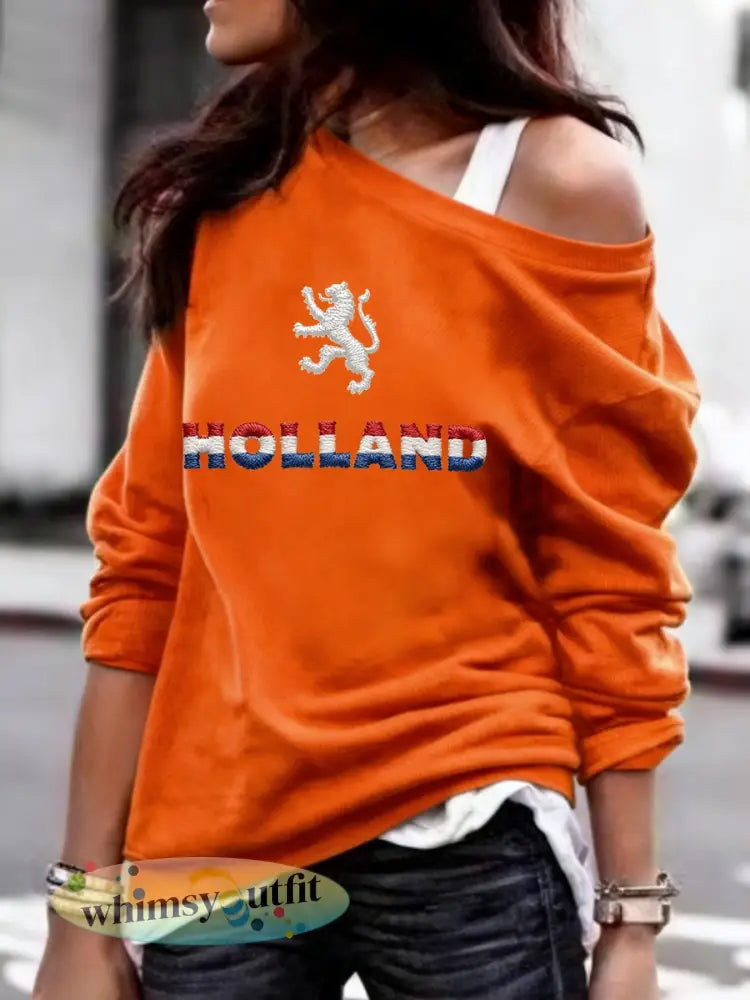 Koningsdag sweatshirt voor dames - Sinaasappel / S