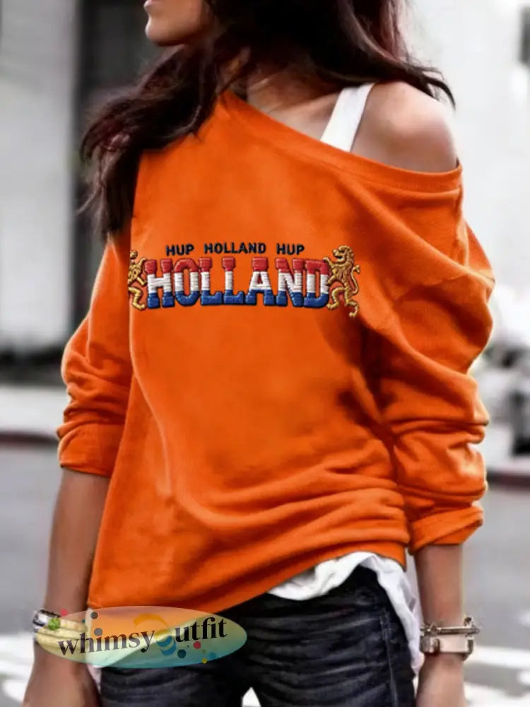 Koningsdag sweatshirt voor dames - Sinaasappel / S