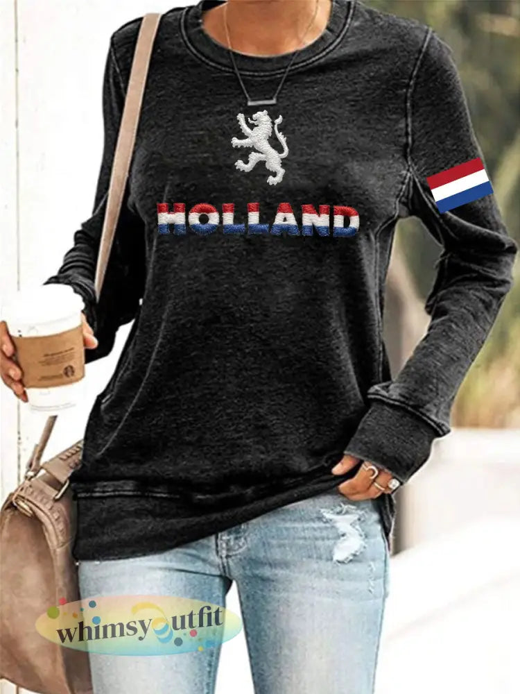 Koningsdag sweatshirt voor dames - Zwart / S