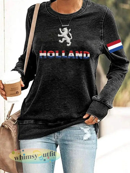 Koningsdag sweatshirt voor dames - Zwart / S