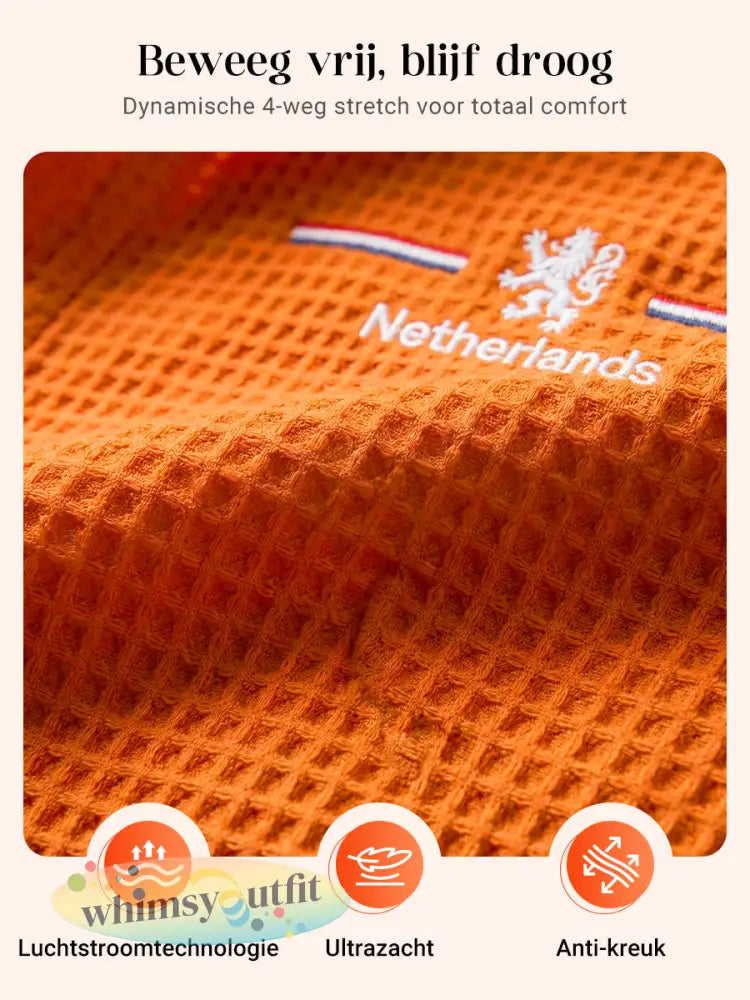 Koningsdag wafelshirt voor heren