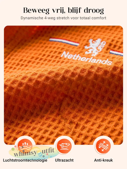 Koningsdag wafelshirt voor heren