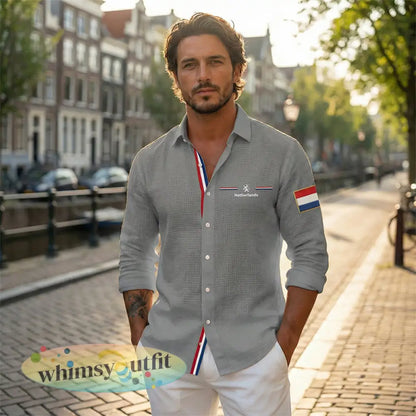 Koningsdag wafelshirt voor heren