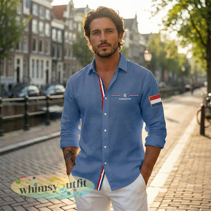Koningsdag wafelshirt voor heren