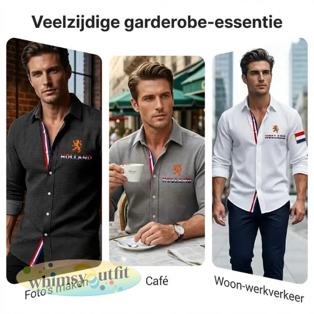 Koningsdag wafelshirt voor heren
