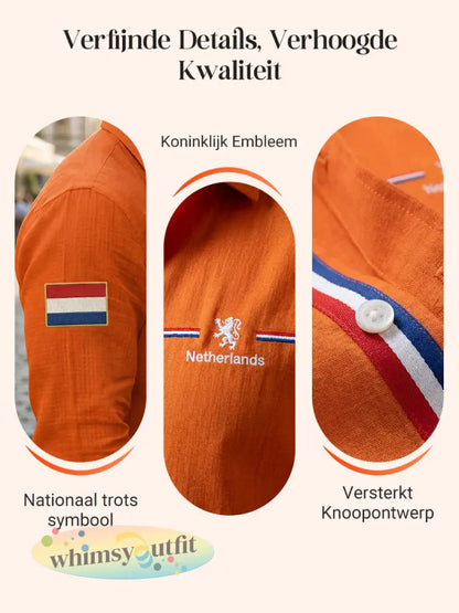 Koningsdag wafelshirt voor heren