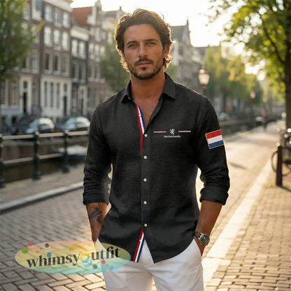 Koningsdag wafelshirt voor heren