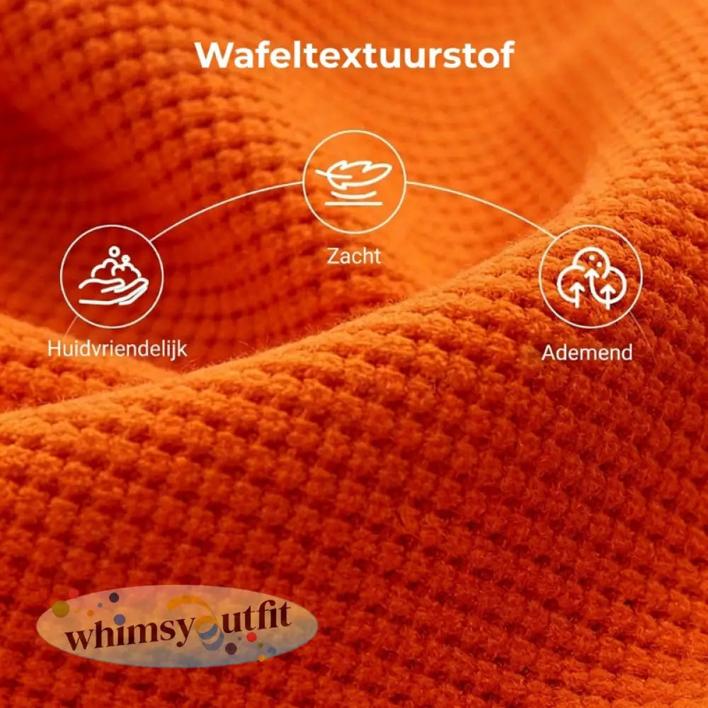 Koningsdag wafelshirt voor heren