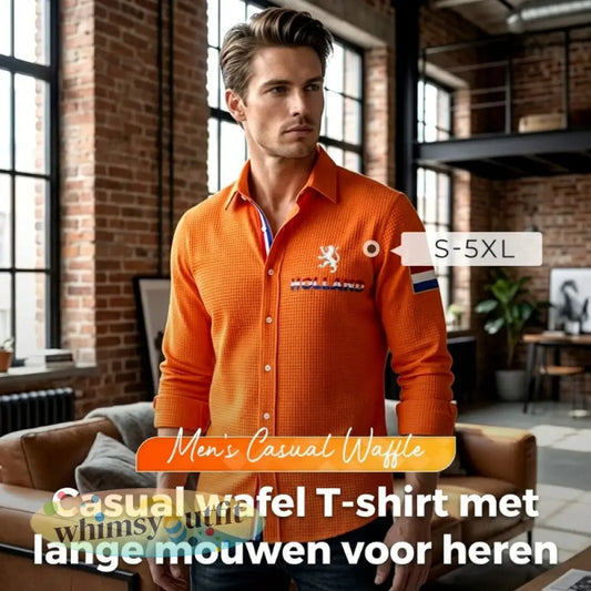 Koningsdag wafelshirt voor heren