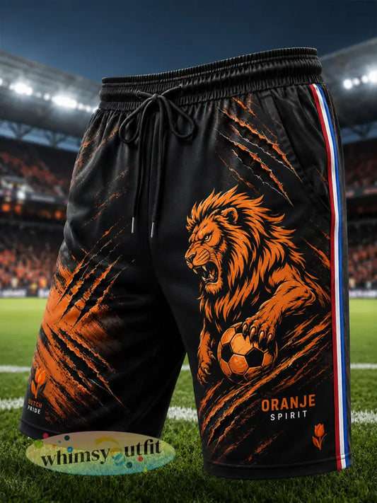 Korte broeken voor heren met leeuwen- en voetbalprint - A / S