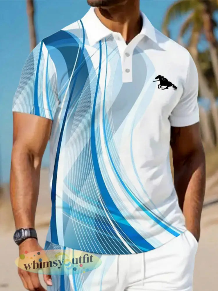 Kunstgolven heren print casual tweedelige set