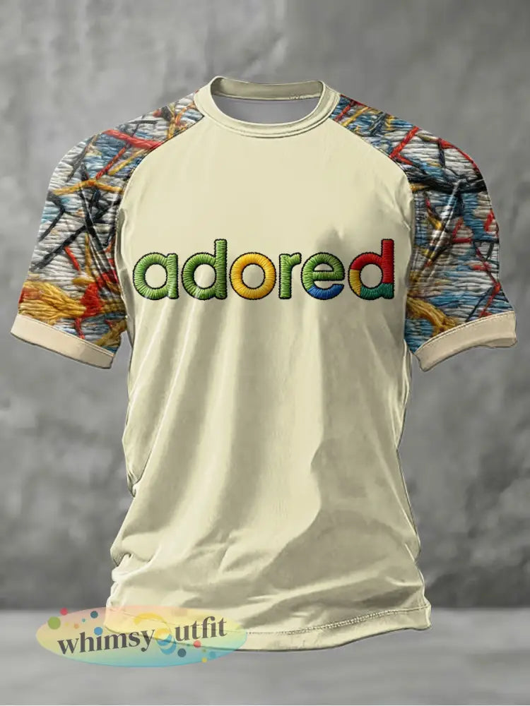 Lemon Roses Muziekliefhebbers heren T-shirt met korte mouwen - Beige / S