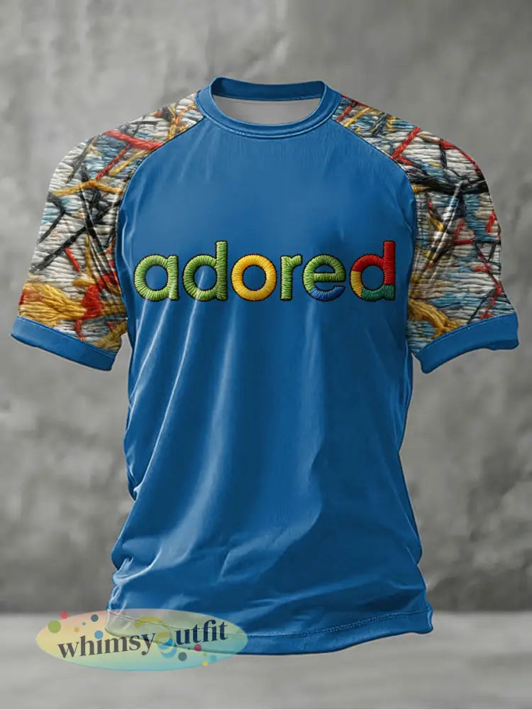 Lemon Roses Muziekliefhebbers heren T-shirt met korte mouwen - Blauw / S