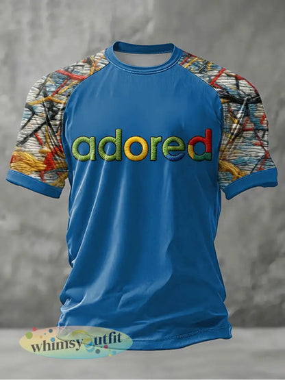 Lemon Roses Muziekliefhebbers heren T-shirt met korte mouwen - Blauw / S