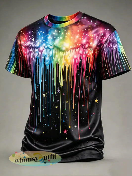 LGBT Pride Month Regenboogkunst T-shirt met korte mouwen voor heren - als foto / S