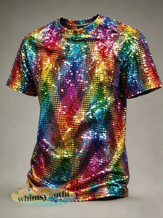 LGBT Pride Month Regenboogkunst T-shirt met korte mouwen voor heren - als foto / S