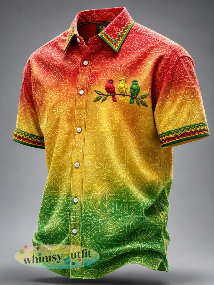 Mannen elk klein ding gaat het goed met print casual shirt - als foto / S