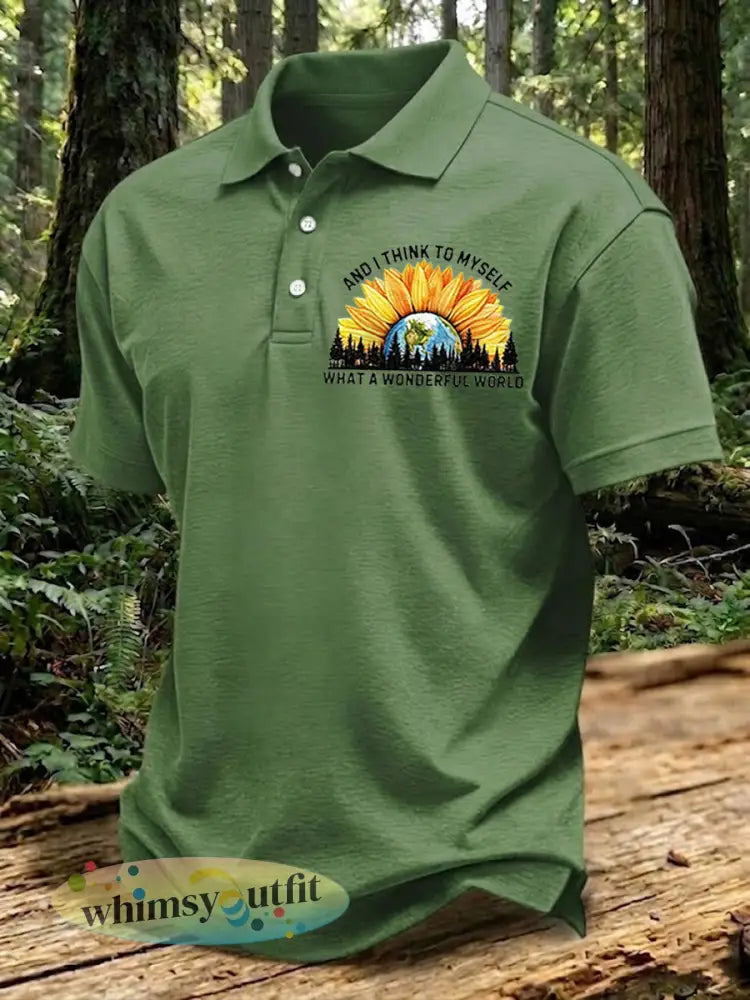 Mannen en ik denk aan mezelf wat een prachtig wereldprint shirt - Groen / S
