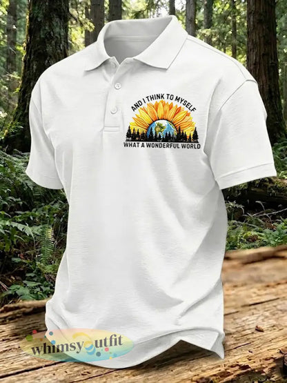 Mannen en ik denk aan mezelf wat een prachtig wereldprint shirt - Wit / S