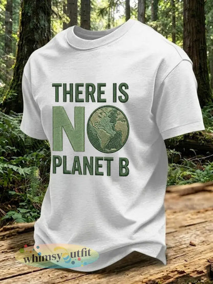 Mannen Er is geen Planet B Bedrukt T-shirt - Wit / S