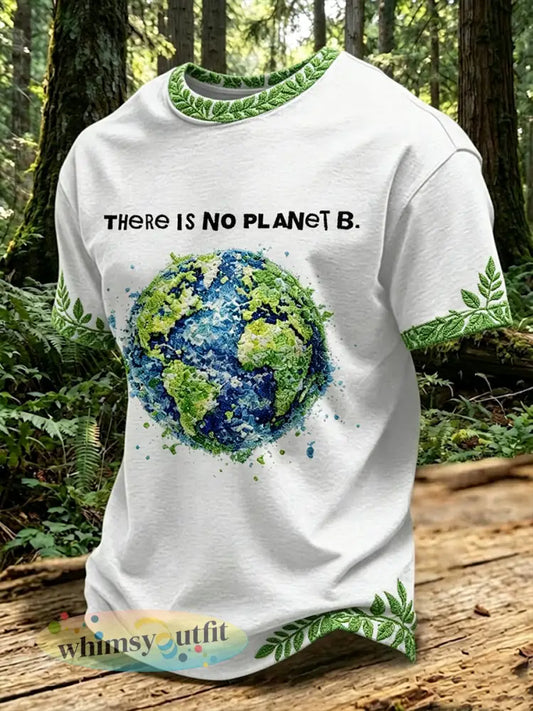 Mannen Er is geen Planet B T-shirt met korte mouwen - Wit / S